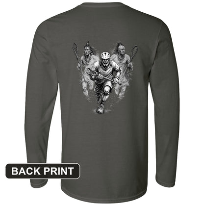 Lacrosse Back Print Long Sleeve T-Shirt