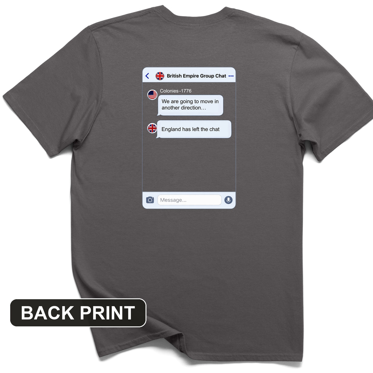 Left the Chat Back Print T-Shirt