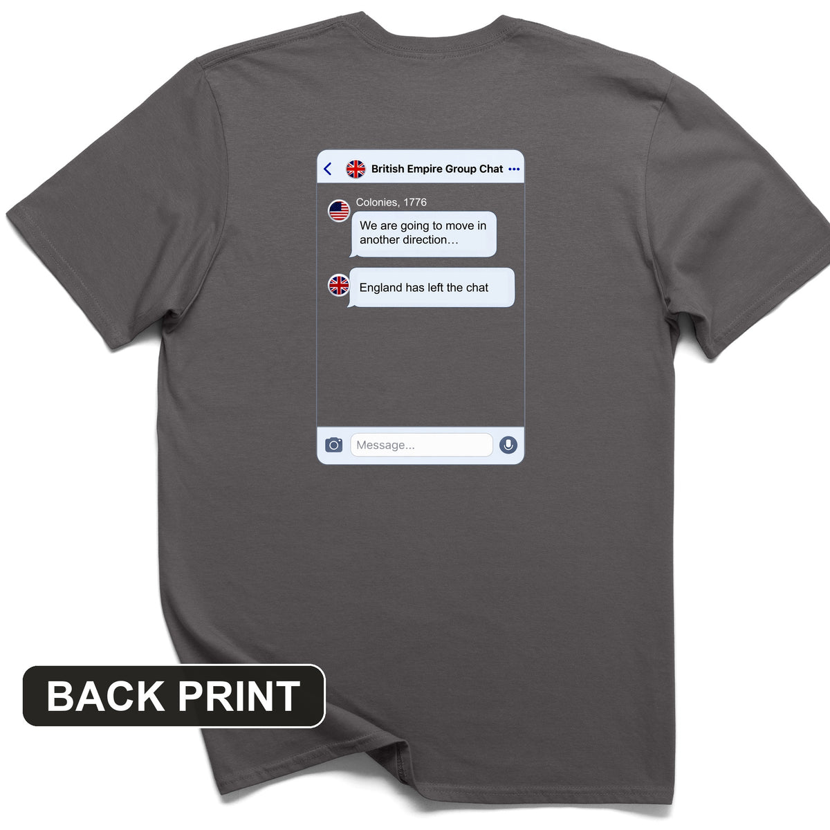 Left the Chat Back Print T-Shirt