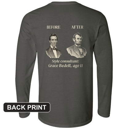 Lincoln Style Consultant Grace Bedell Back Print Long Sleeve T-Shirt