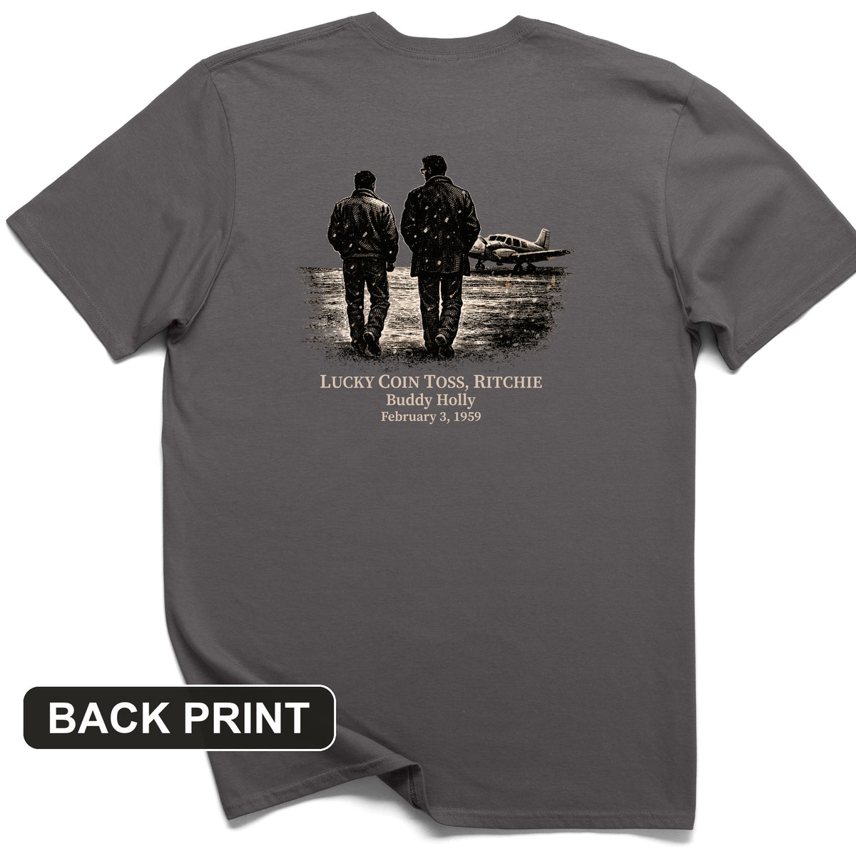 Lucky Coin Toss Back Print T-Shirt