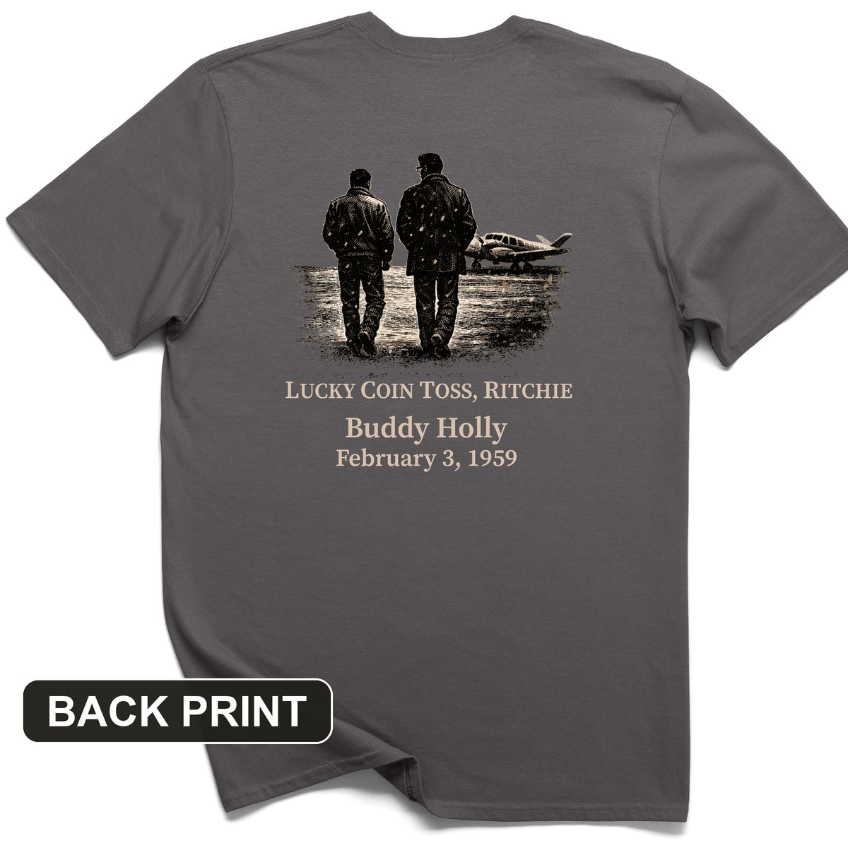 Lucky Coin Toss Back Print T-Shirt