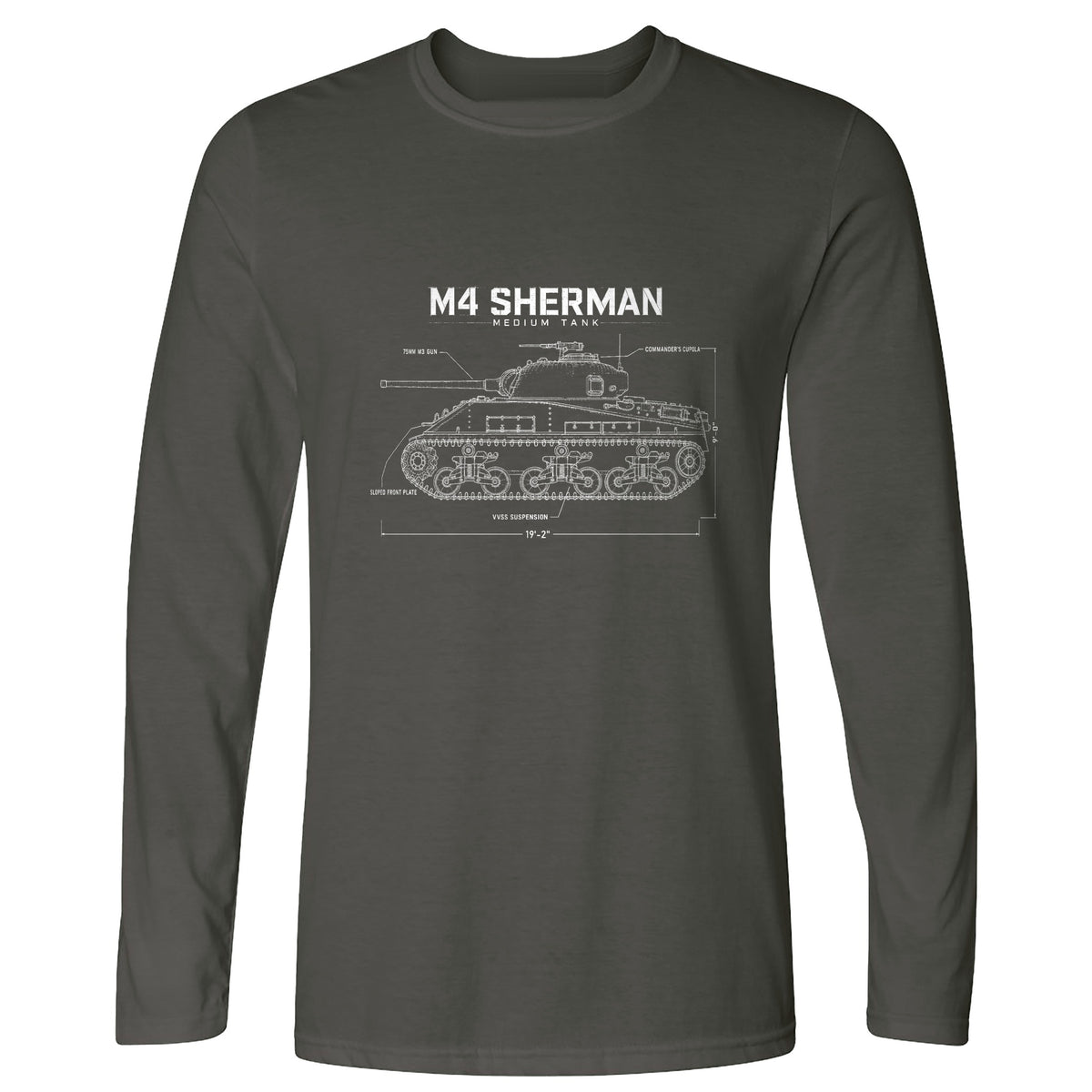 M4 Sherman Blueprint Long Sleeve T-Shirt