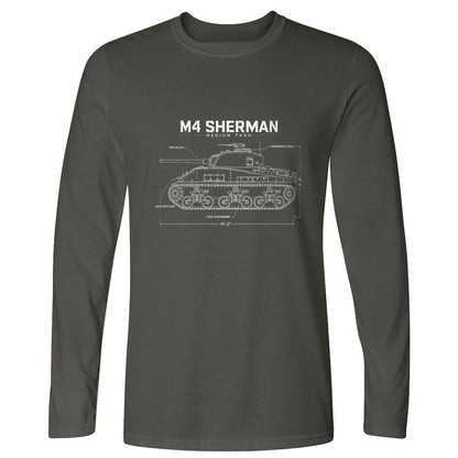 M4 Sherman Blueprint Long Sleeve T-Shirt