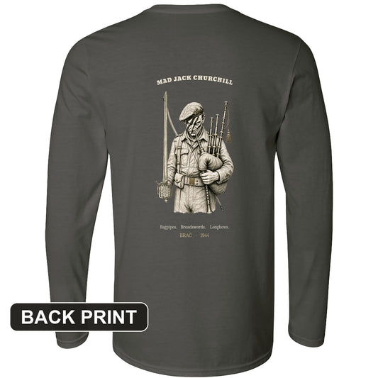 Mad Jack Churchill Back Print Long Sleeve T-Shirt