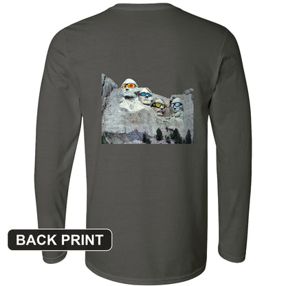 Mount Rushmore Shades Back Print Long Sleeve T-Shirt