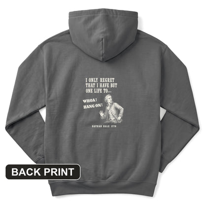 Nathan Hale Whoa Hang On Back Print Hoodie