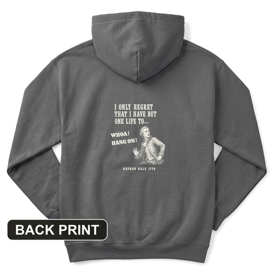 Nathan Hale Whoa Hang On Back Print Hoodie