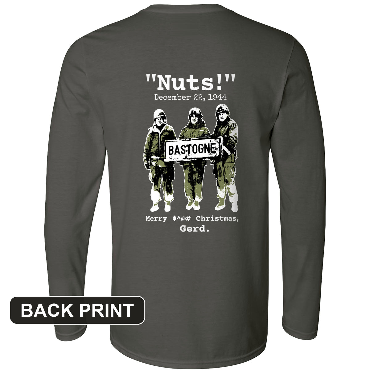Nuts Back Print Long Sleeve T-Shirt