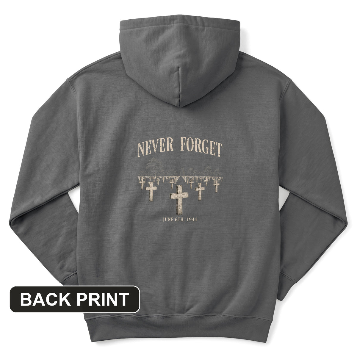 Omaha Cemetery Back Print Hoodie