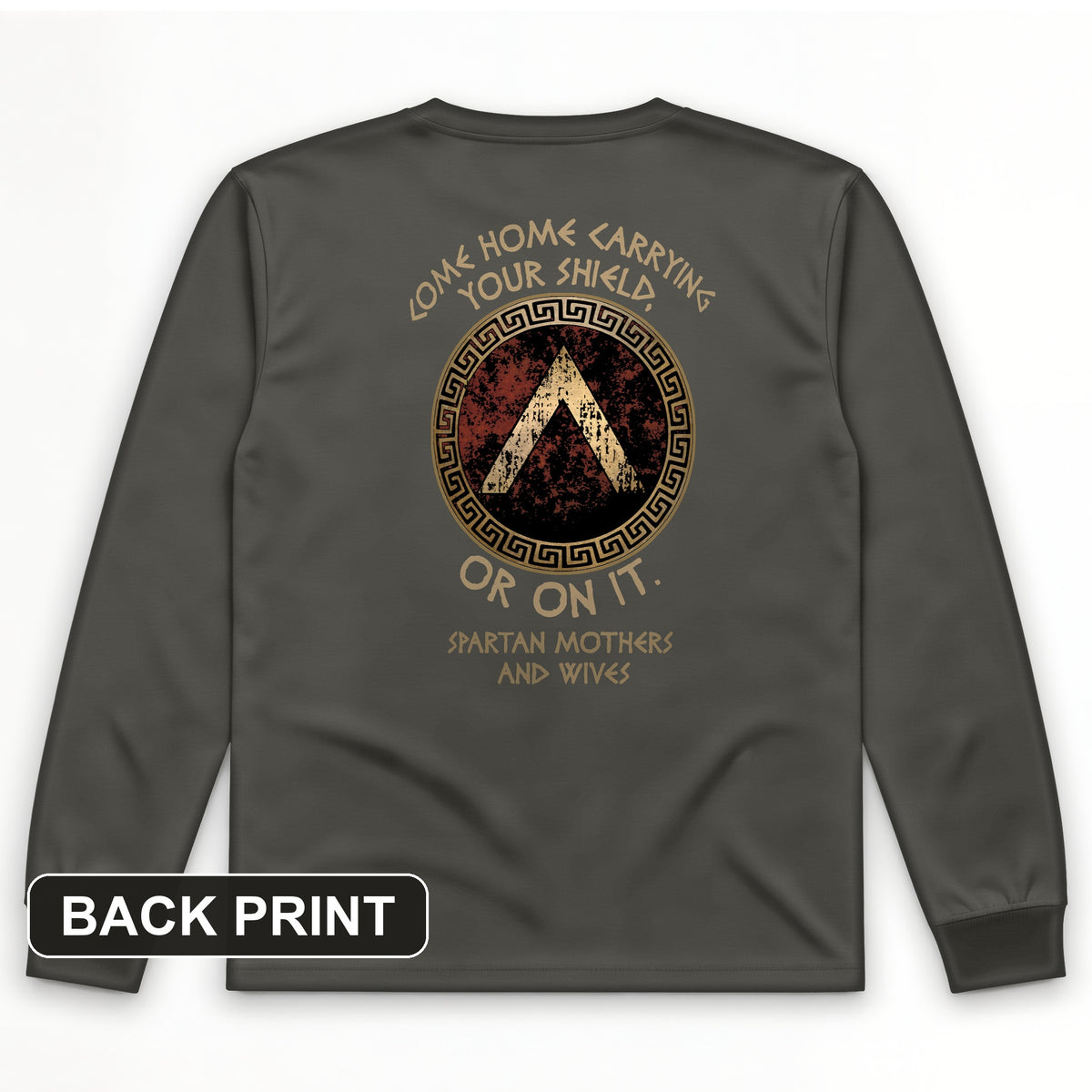 On Your Shield Back Print Long Sleeve T-Shirt