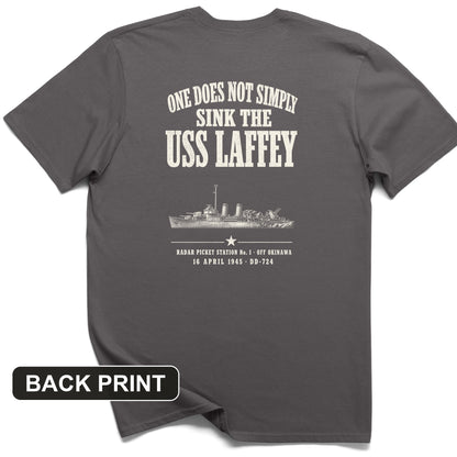 One Does Not Simply Sink The USS Laffey Back Print T-Shirt