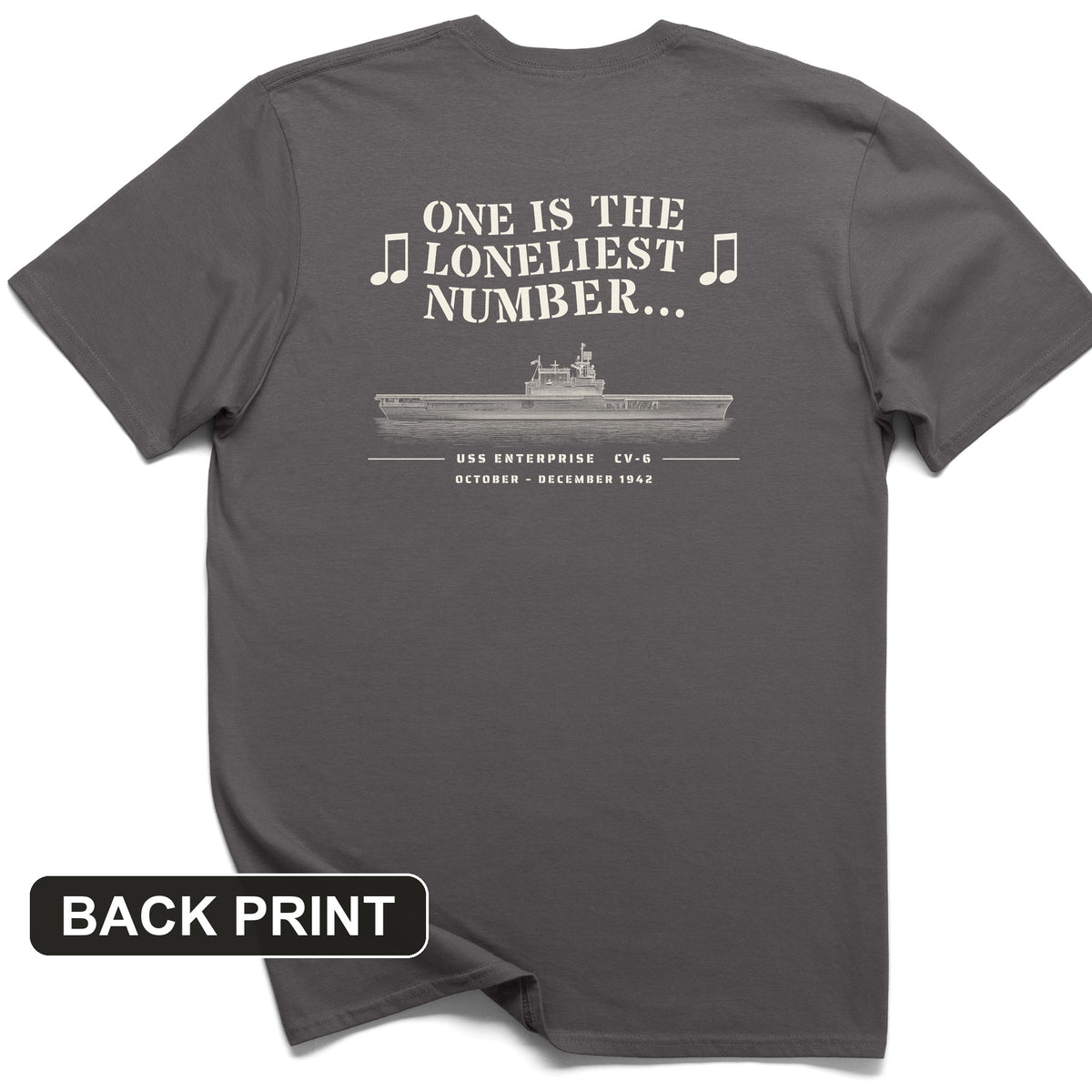 One Is The Loneliest Number Back Print T-Shirt