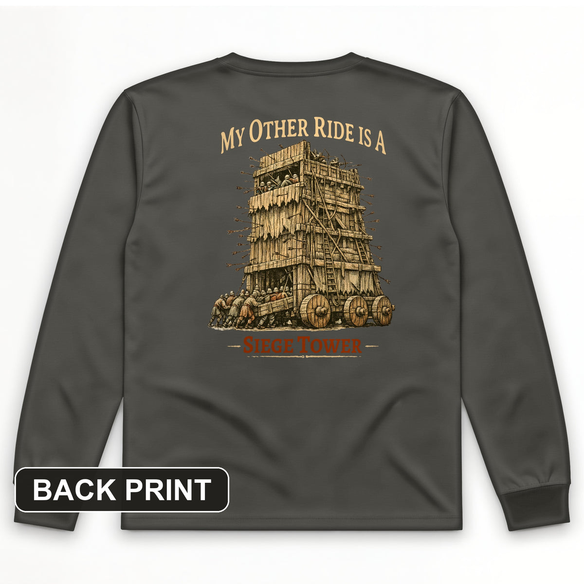 Other Ride Siege Tower Back Print Long Sleeve T-Shirt
