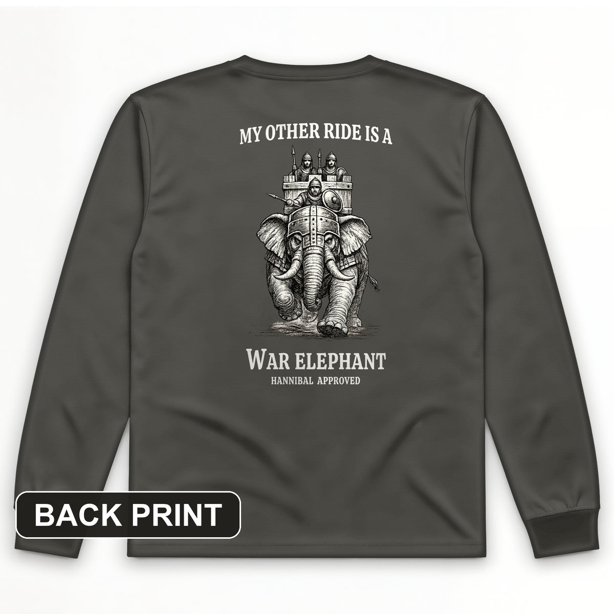 Other Ride War Elephant Back Print Long Sleeve T-Shirt