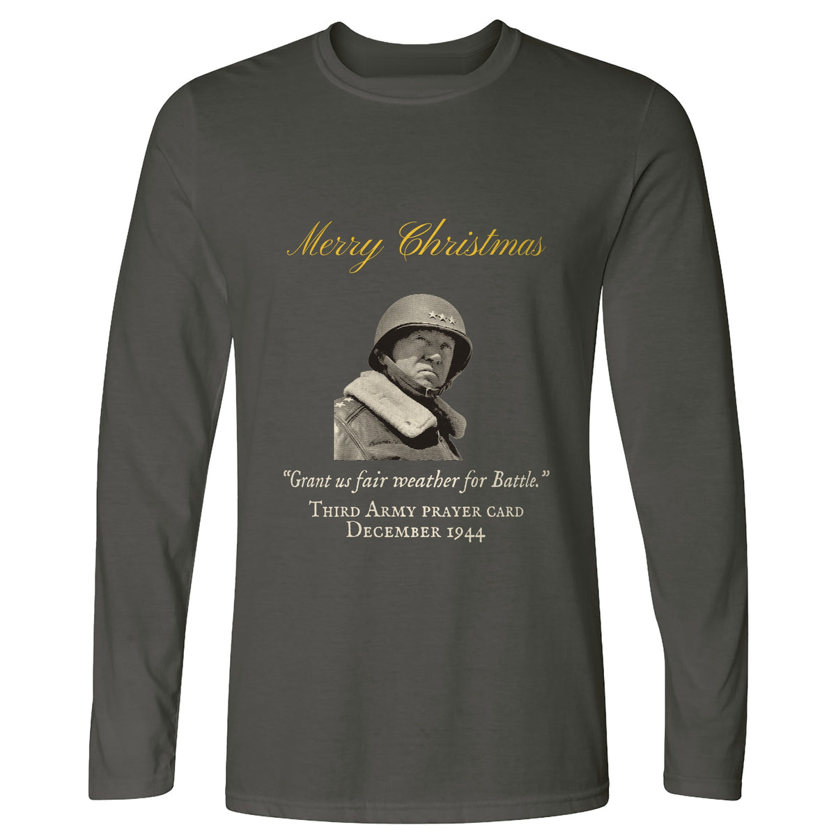 Patton Christmas Card Fair Weather For Battle T-Shirt