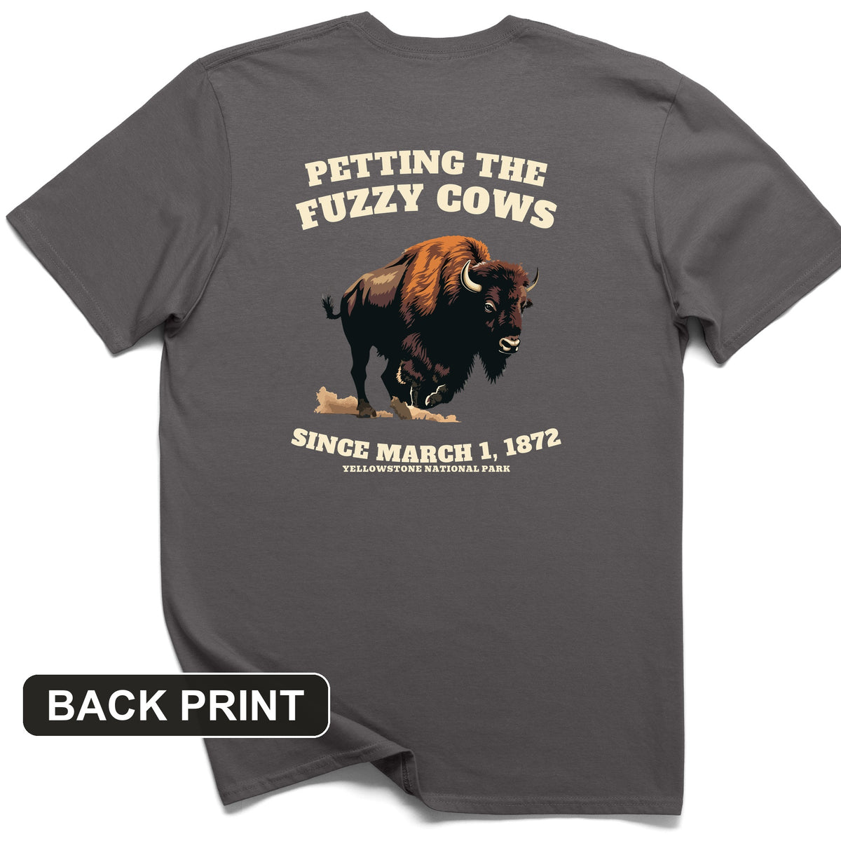 Petting The Fuzzy Cows Back Print T-Shirt