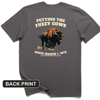 Petting The Fuzzy Cows Back Print T-Shirt
