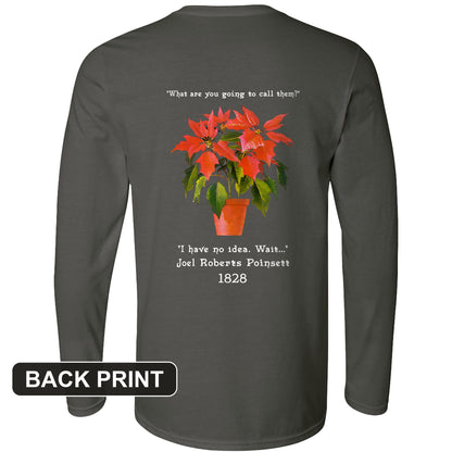 Poinsettias Back Print Long Sleeve T-Shirt