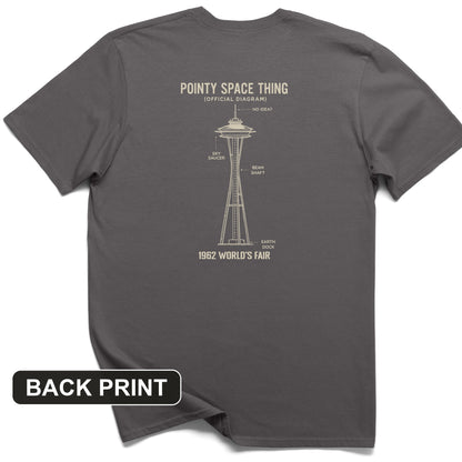 Pointy Space Thing Back Print T-Shirt