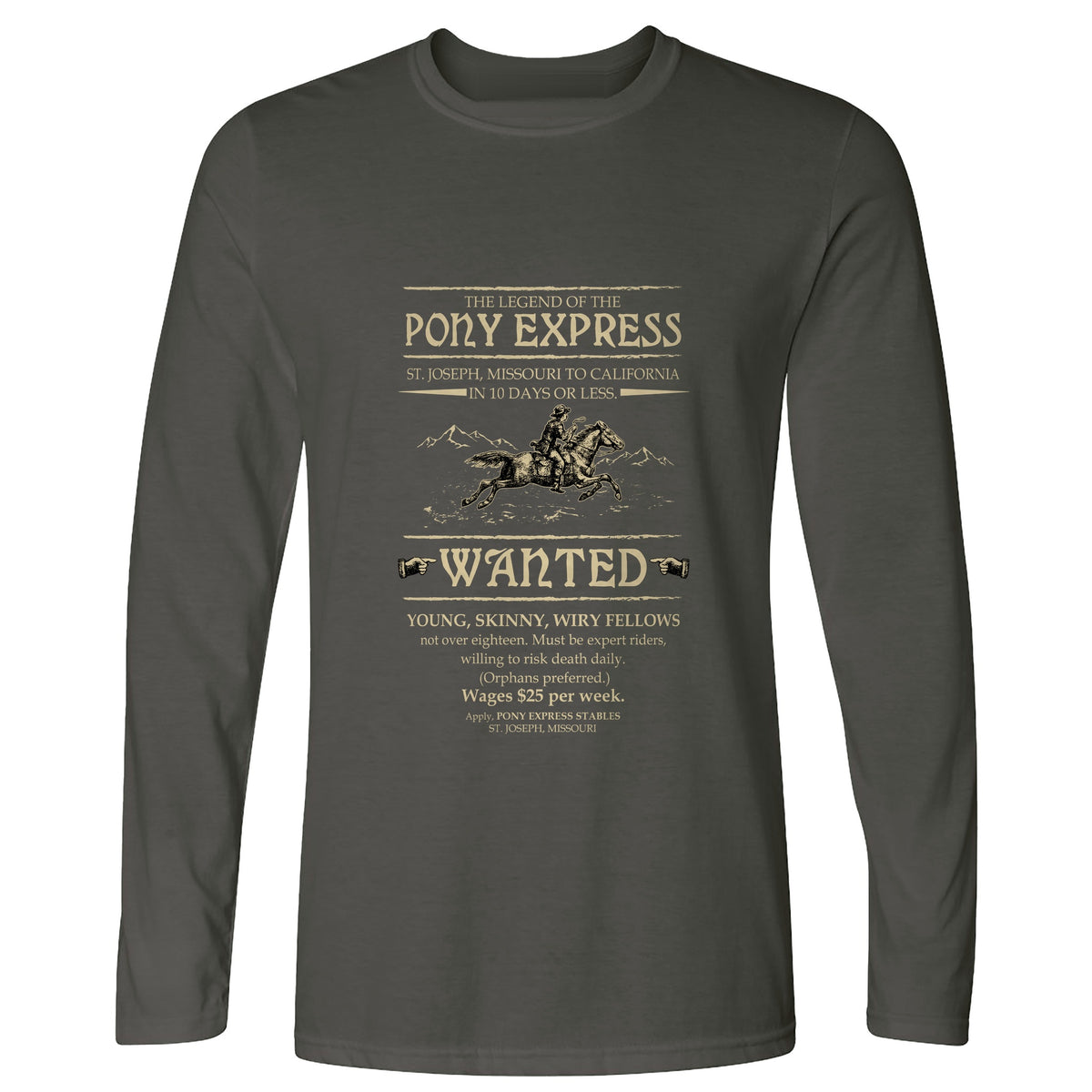 Pony Express Poster Long Sleeve T-Shirt