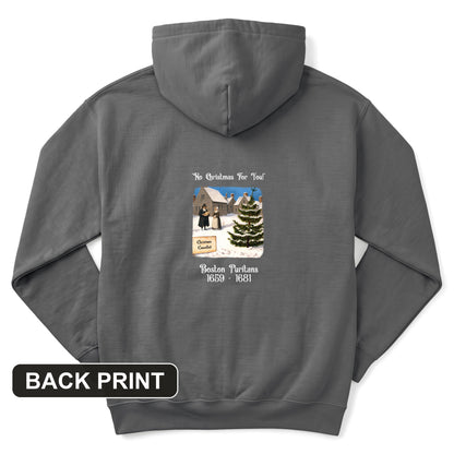Puritans Banned Xmas Boston Back Print Hoodie