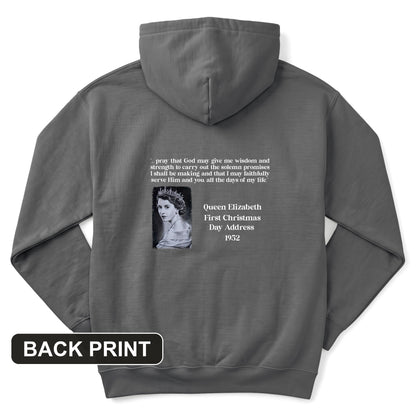 Queen Elizabeth II Xmas Address Back Print Hoodie