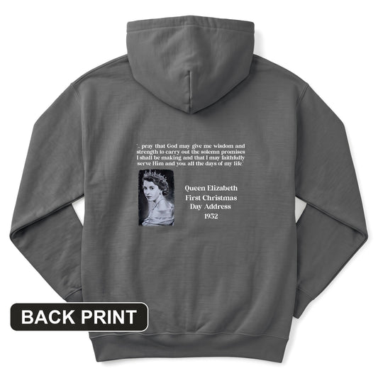 Queen Elizabeth II Xmas Address Back Print Hoodie