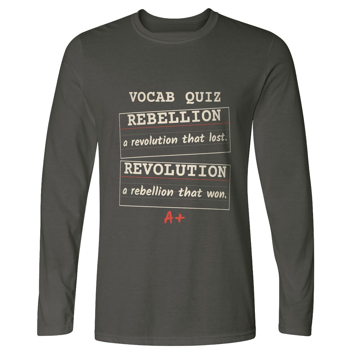 Rebellion Vs Revolution Flash Cards Long Sleeve T-Shirt