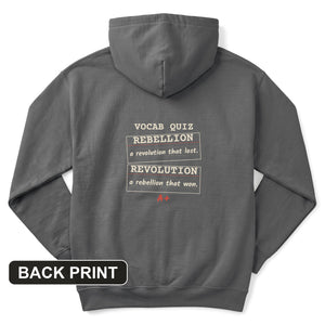 Rebellion Vs Revolution Flash Cards Back Print Hoodie