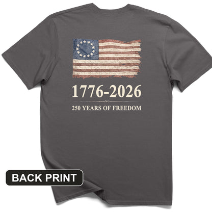 Revolutionary Flag 250 Back Print T-Shirt