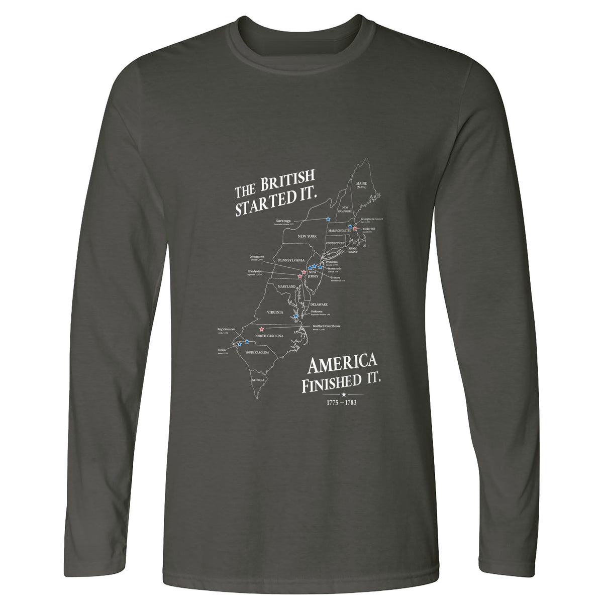 Revolutionary War Map Long Sleeve T-Shirt