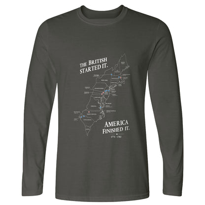 Revolutionary War Map Long Sleeve T-Shirt