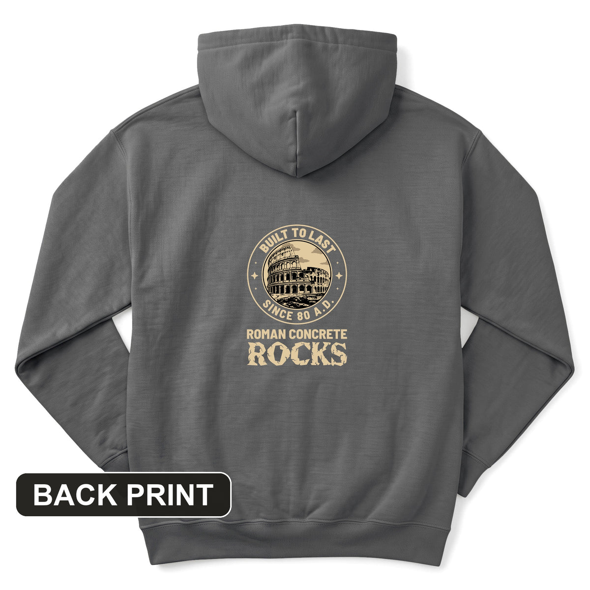 Roman Concrete Back Print Hoodie