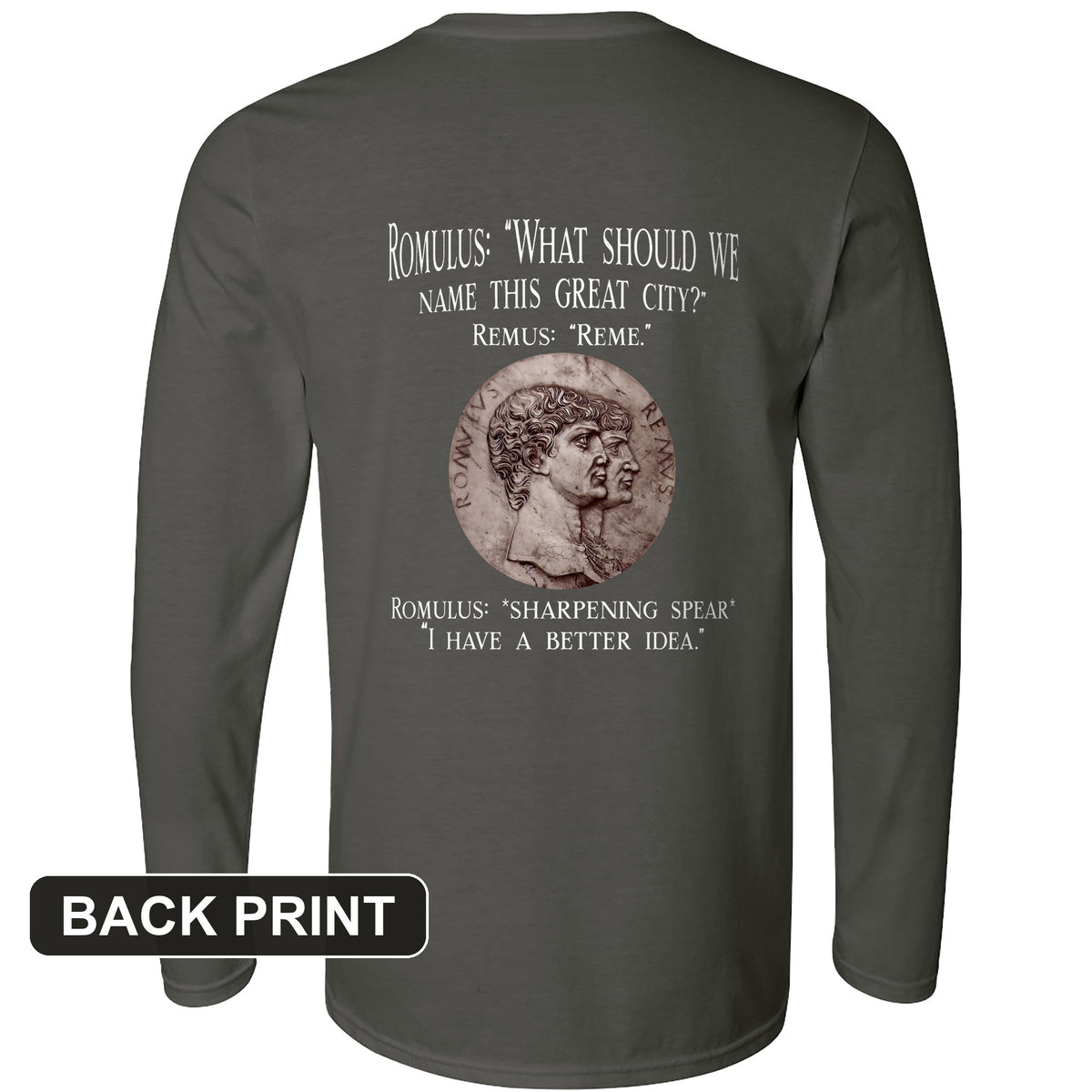 Rome Back Print Long Sleeve T-Shirt