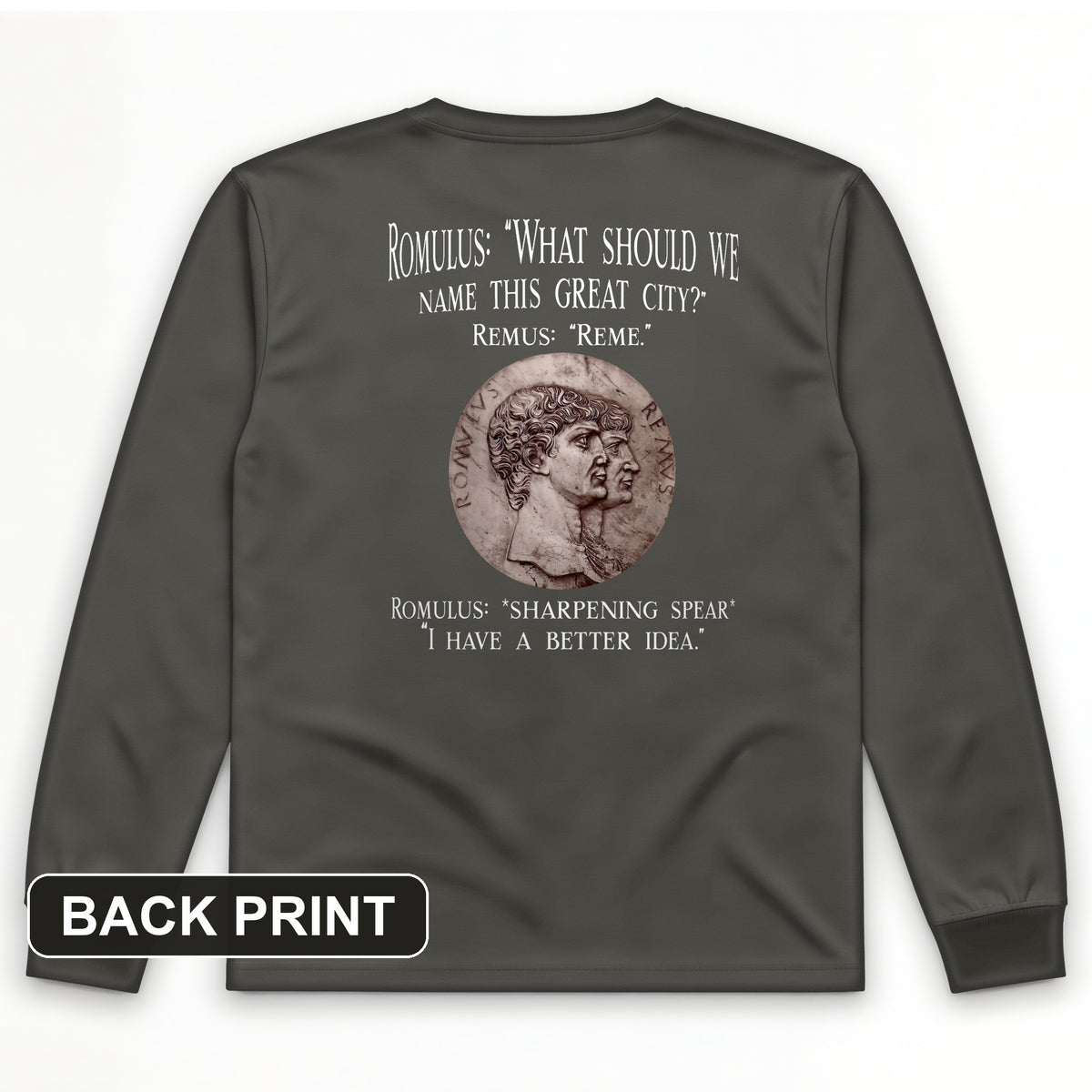Rome Back Print Long Sleeve T-Shirt