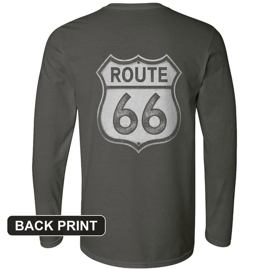 Route 66 Back Print Long Sleeve T-Shirt