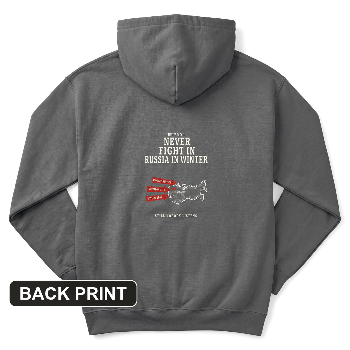 Russia In Winter Back Print Hoodie
