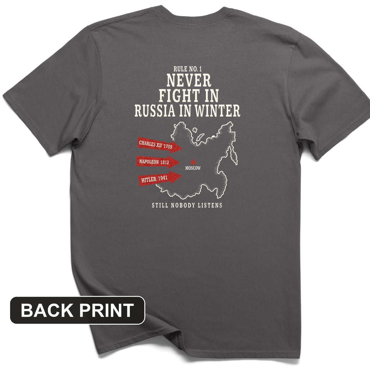 Russia In Winter Back Print T-Shirt