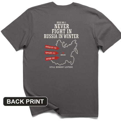 Russia In Winter Back Print T-Shirt