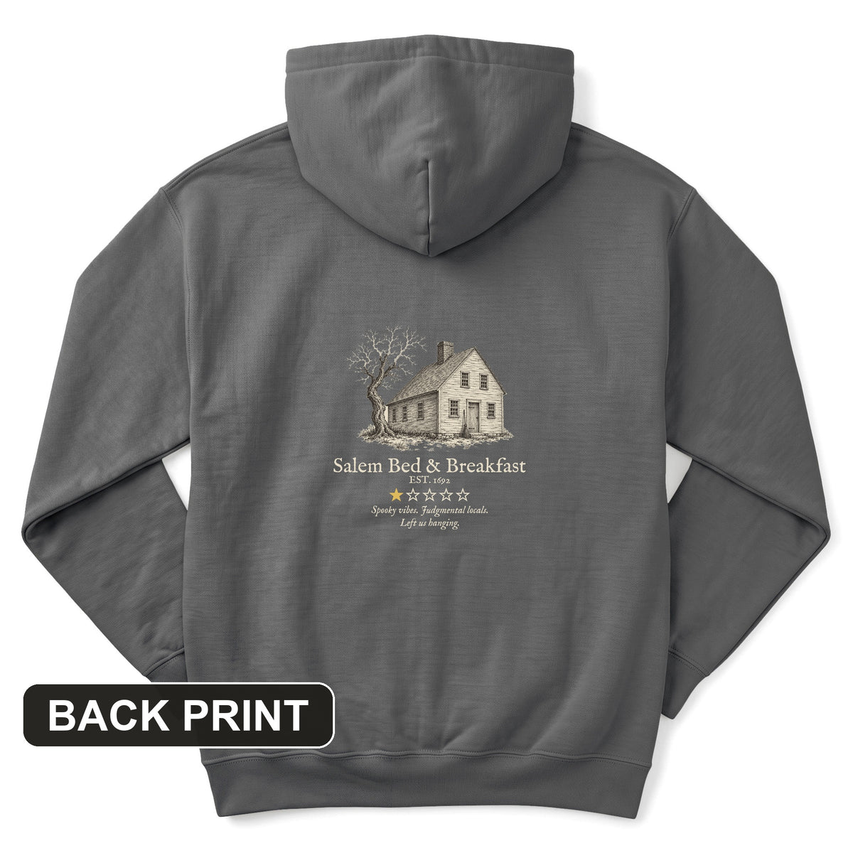 Salem Bed And Breakfast 1692 Back Print Hoodie