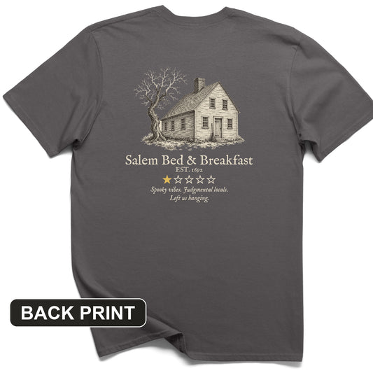 Salem Bed And Breakfast 1692 Back Print T-Shirt