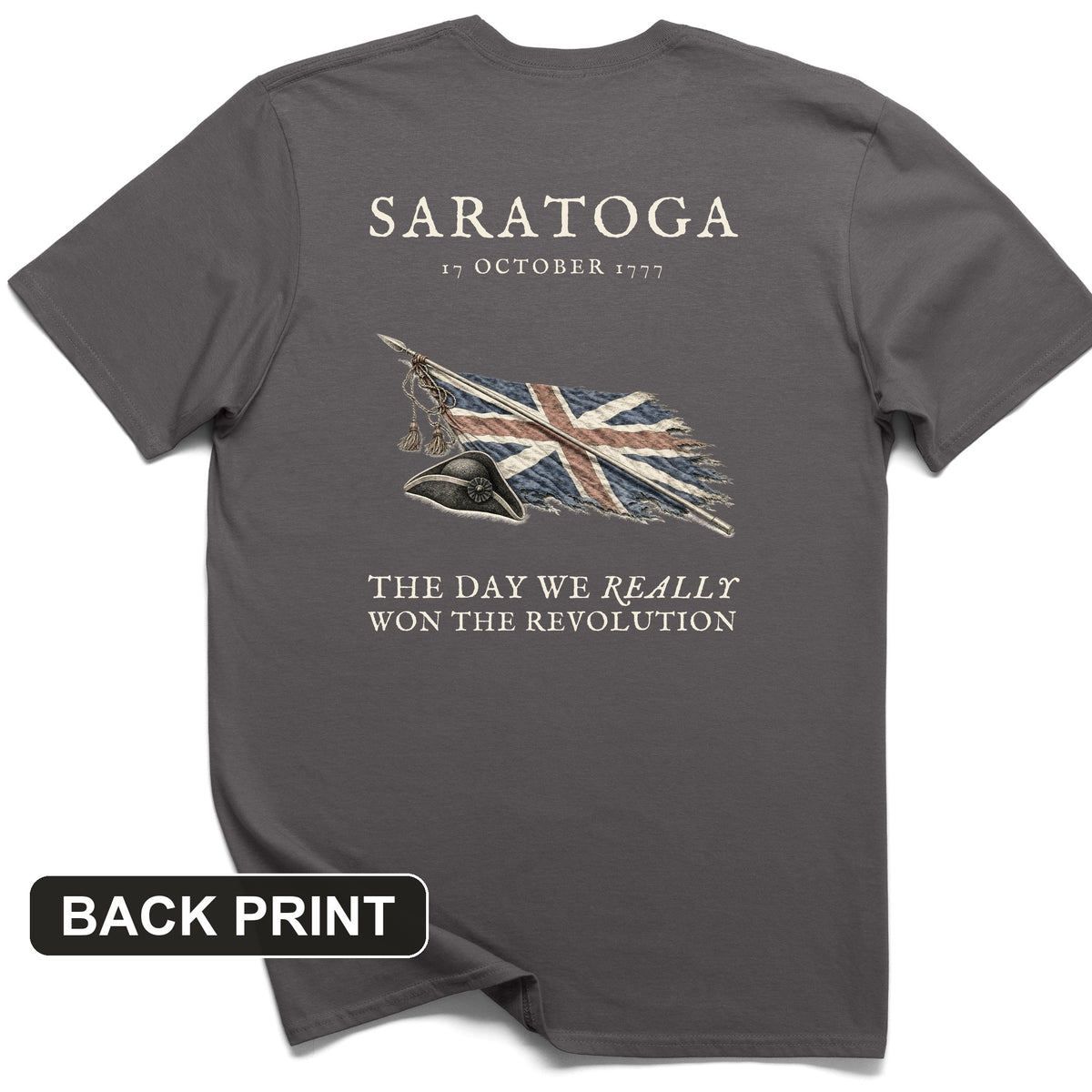 Saratoga 1777 Back Print T-Shirt