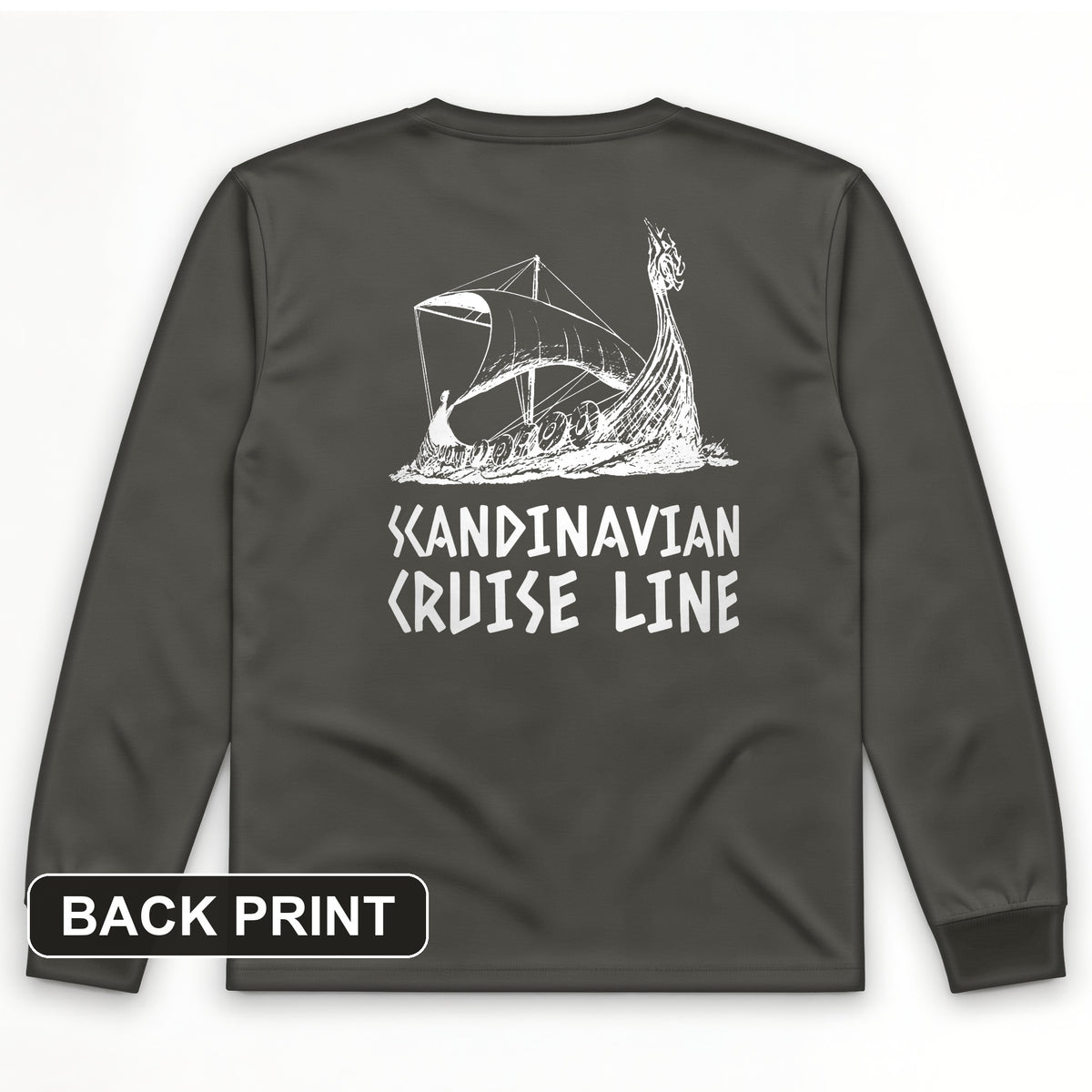 Scandinavian Cruise Line Back Print Long Sleeve T-Shirt