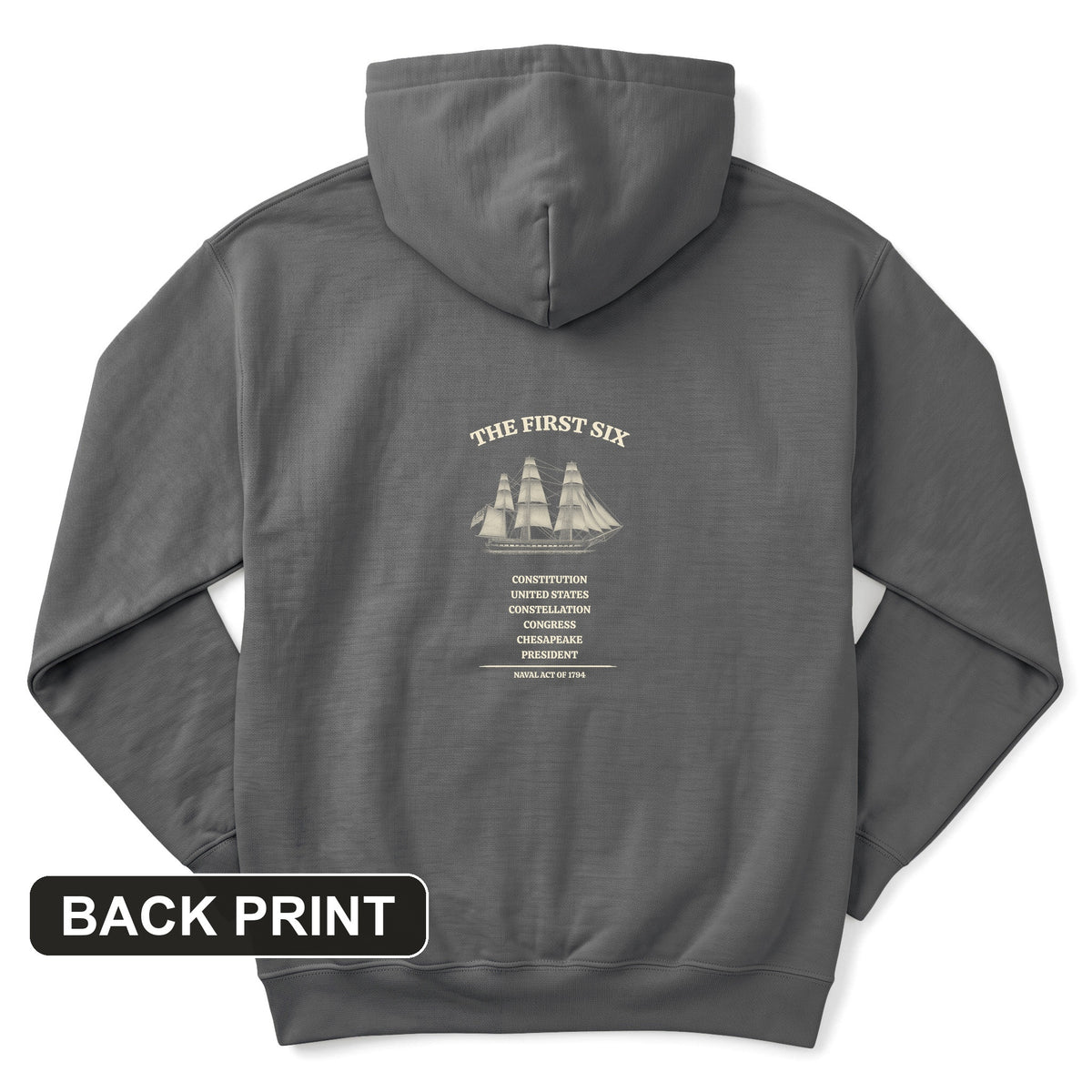 Six Frigates Back Print Hoodie