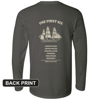 Six Frigates Back Print Long Sleeve T-Shirt