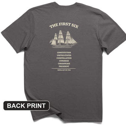 Six Frigates Back Print T-Shirt