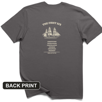 Six Frigates Back Print T-Shirt