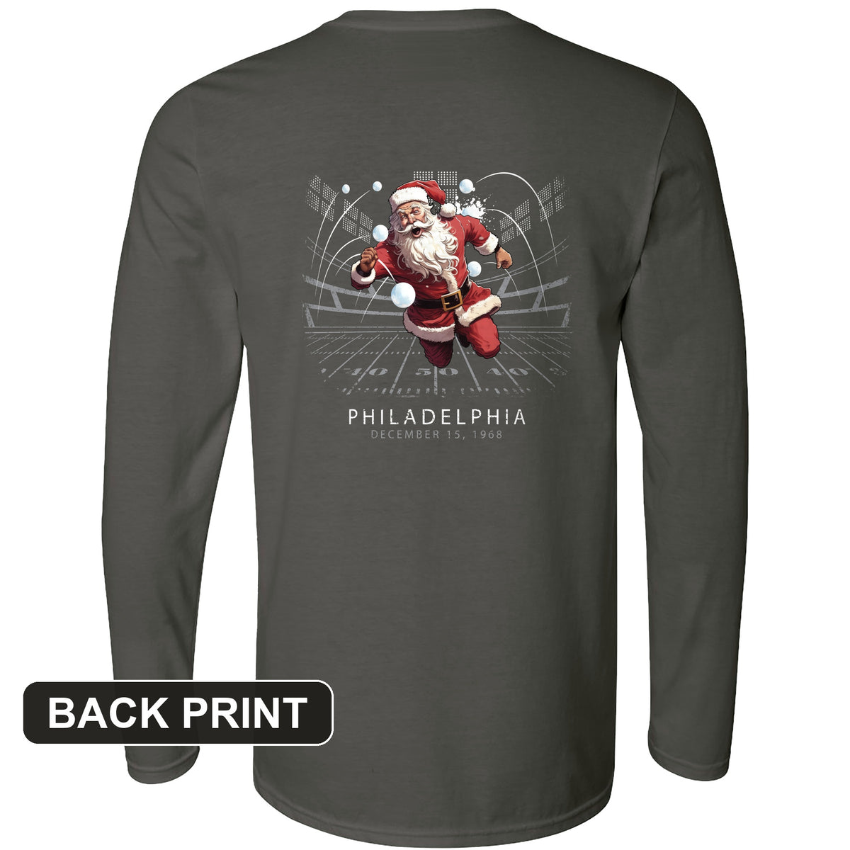 Snowballs at Santa Back Print Long Sleeve T-Shirt