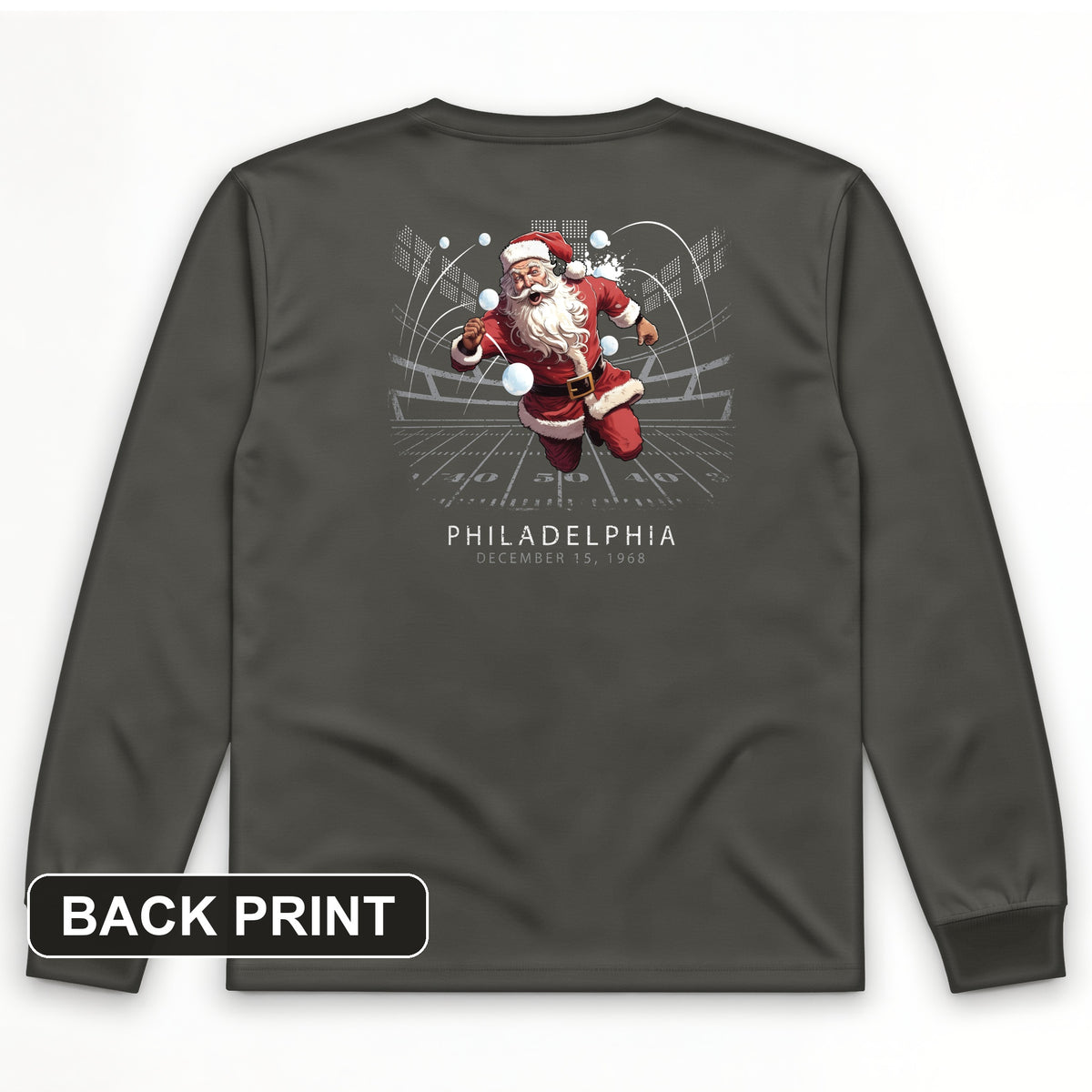 Snowballs at Santa Back Print Long Sleeve T-Shirt